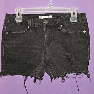 BLACK DENIM SHORTS